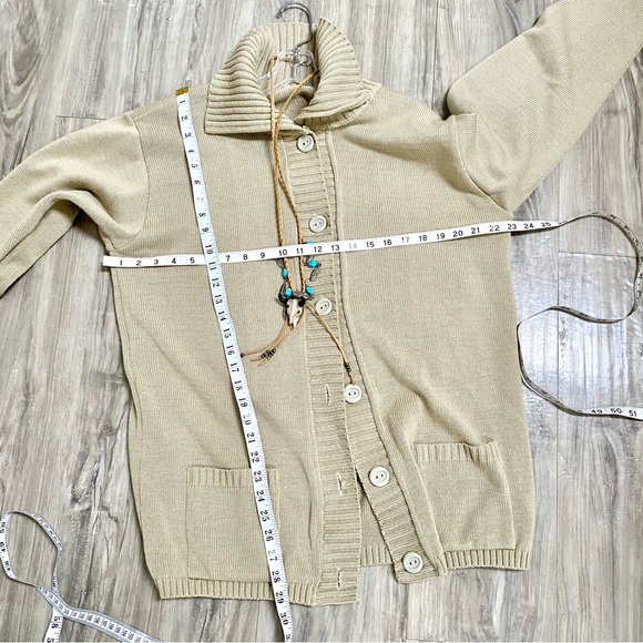 Artisan Patchwork boho Sweater w farmhouse prairie granny cabin vibe - Picture 16 of 16